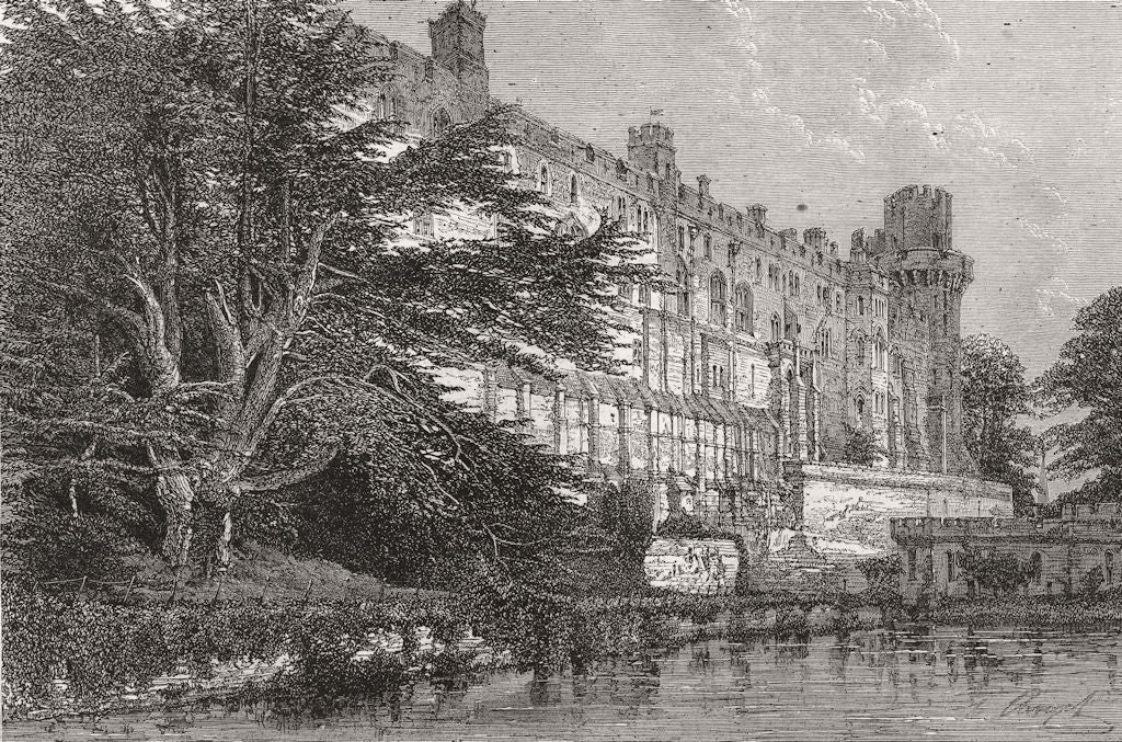 WARCS. Warwick Castle 1874 old antique vintage print picture